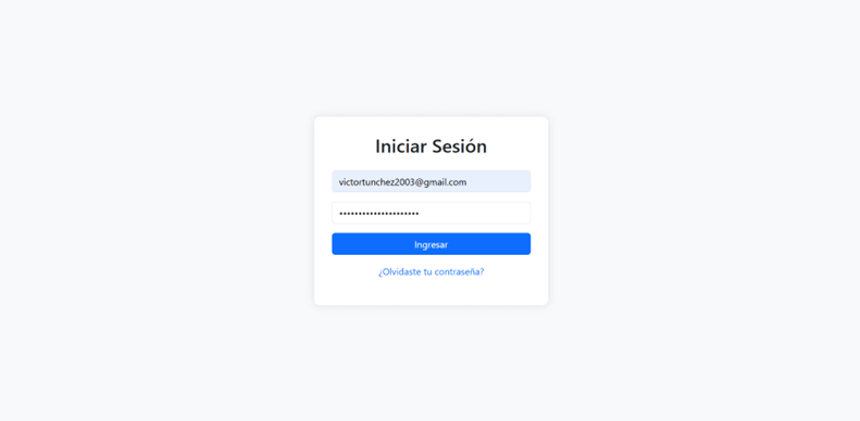 Pantalla de login React